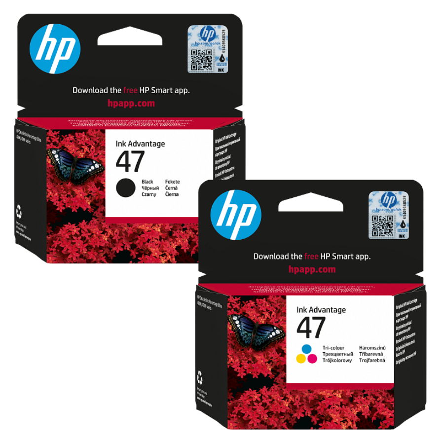 HP 47 Black & Tri-Colour Original Ink Dual Pack - H47MP