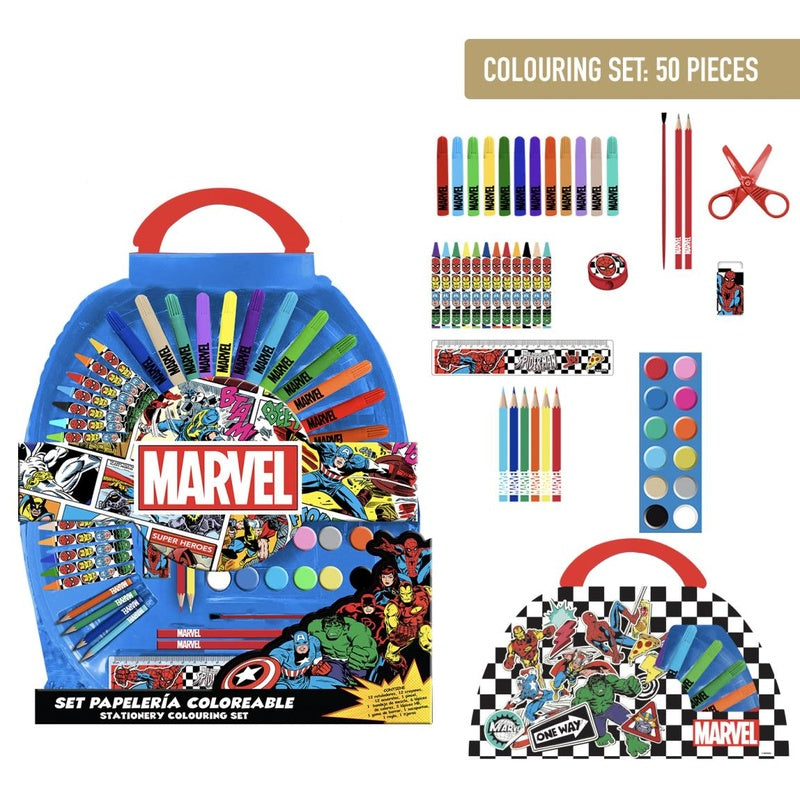 Marvel Avengers Colouring Stationery Set 50 Piece Kids Art Set