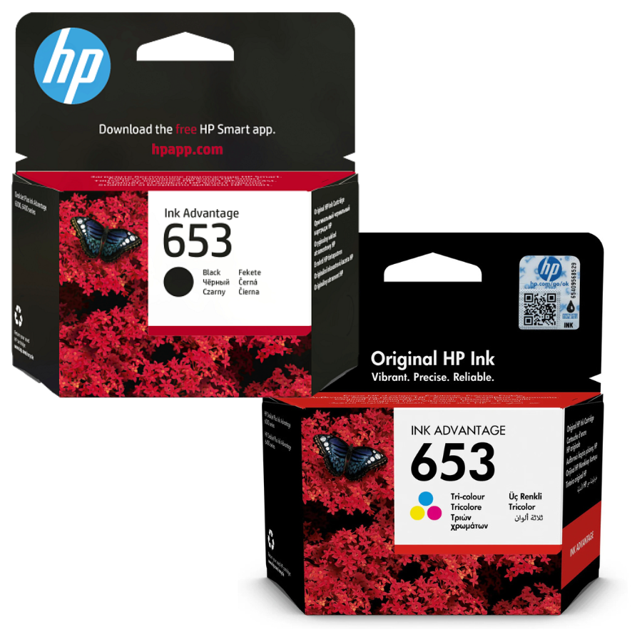 HP 653 Black & Tri-Colour Original Ink Dual Pack - H653MP