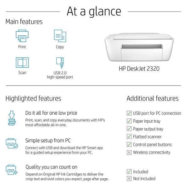HP Deskjet 2320 All - In - 1 Printer