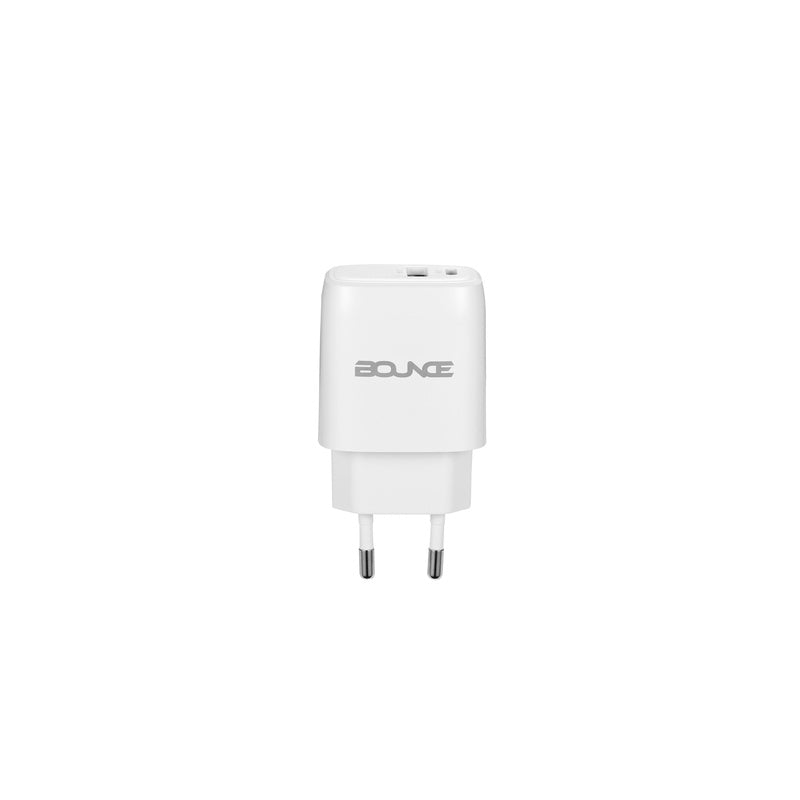 Bounce Tag Series Dual USB & USB-C 12W Wall Charger