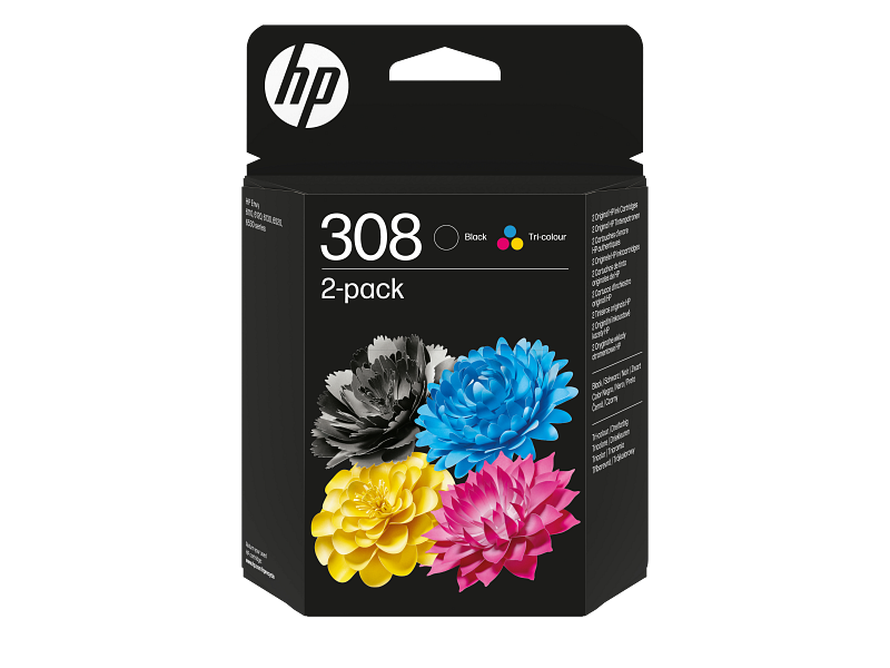 HP 308 Black & Tri-Colour Original Ink Dual Pack - 6L6S6UE