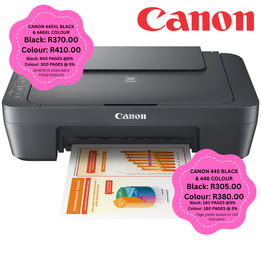Canon PIXMA MG2541S + Canon 445 Black and 446 Tri-Colour Original Ink Bundle
