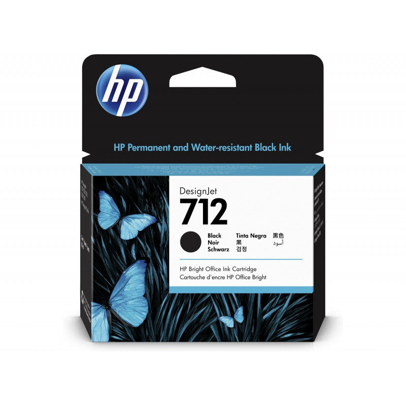 HP 712 High Yield Black 80ml DesignJet Original Ink - 3ED71A