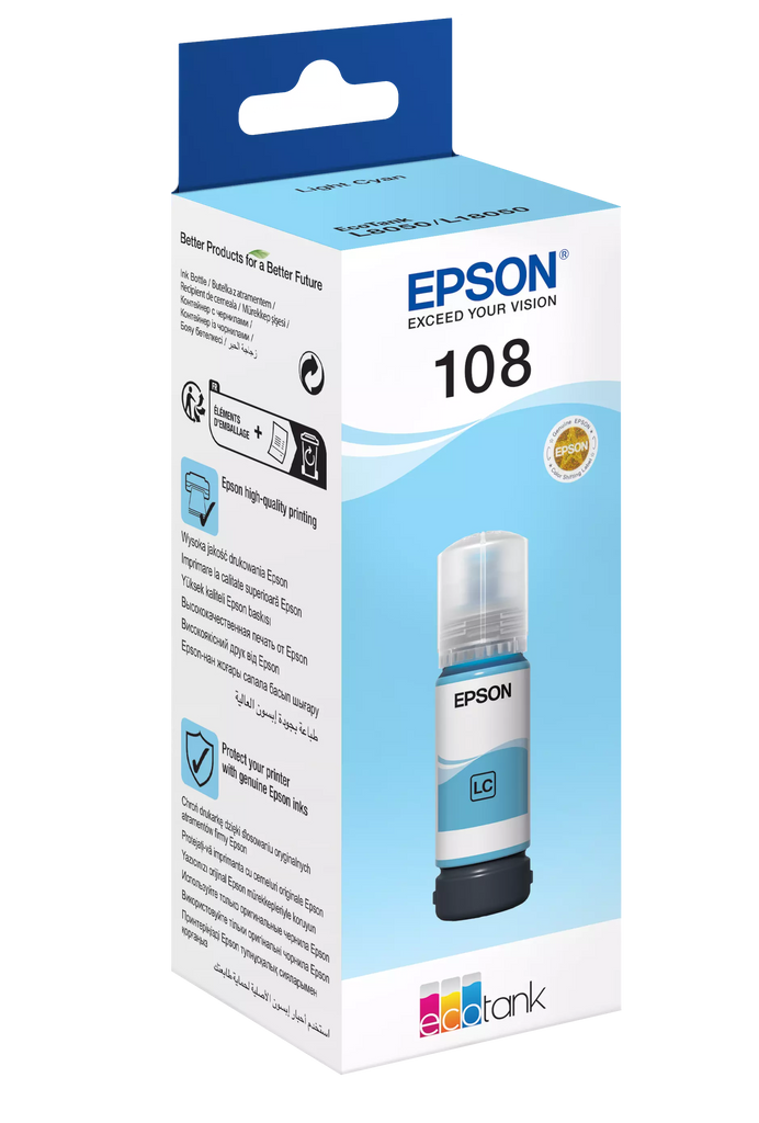 Epson 108 EcoTank Light Cyan Original Ink - T09C54A