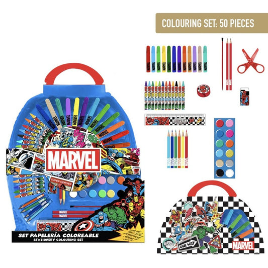 Marvel Avengers Colouring Stationery Set 50 Piece Kids Art Set