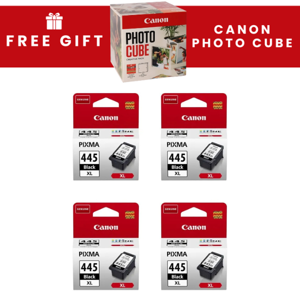 Canon 445XL High Yield Black Original Ink Quad Pack - PG-445XL