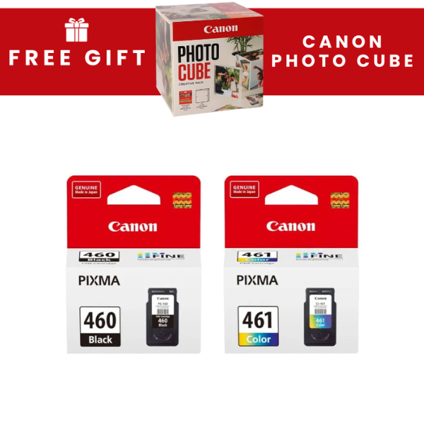 Canon 460 Black and 461 Tri-Colour Original Ink Multipack - PGI 460/CLI 461