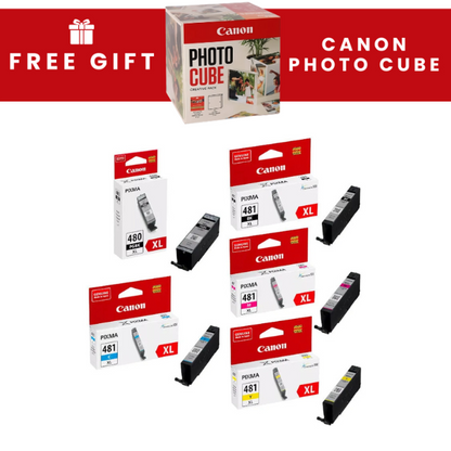 Canon 480XL Black and 481XL CMYK High Yield Original Ink Multipack - PGI 480/CLI 481