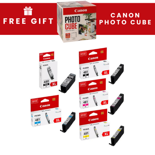 Canon 480XL Black and 481XL CMYK High Yield Original Ink Multipack - PGI 480/CLI 481