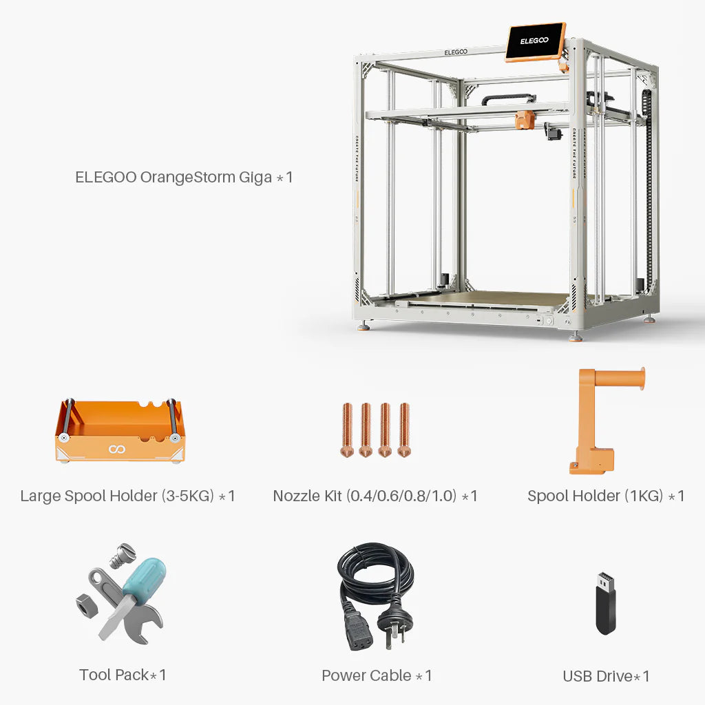 ELEGOO OrangeStorm Giga Industrial Size FDM 3D Printer