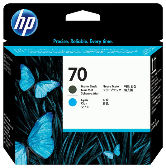 HP 70 Matte Black and Cyan Original DesignJet Printhead - C9404A