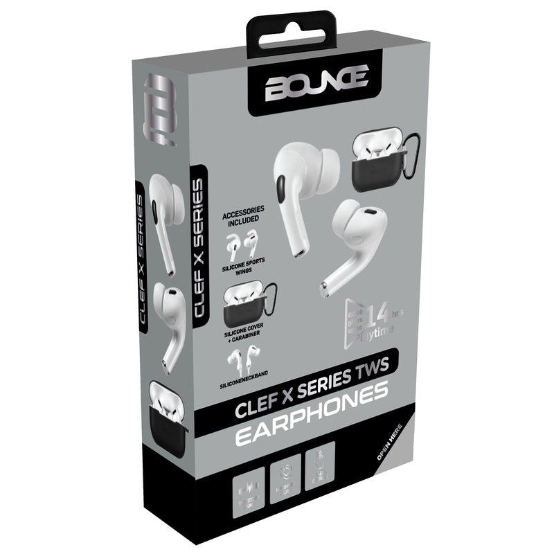 Bounce Clef X True Wireless Earphones with Silicone Accessories