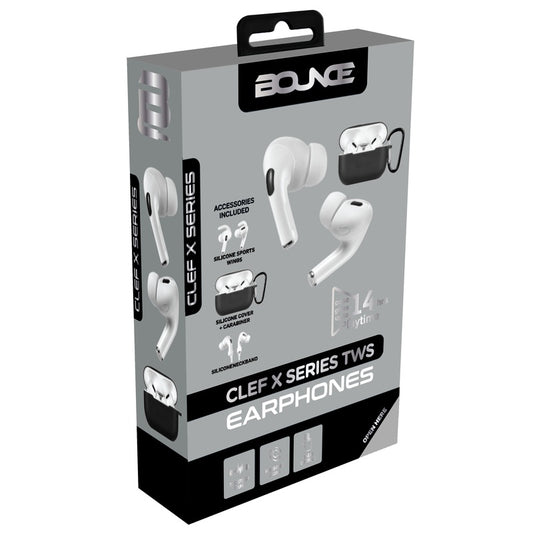 Bounce Clef X True Wireless Earphones with Silicone Accessories