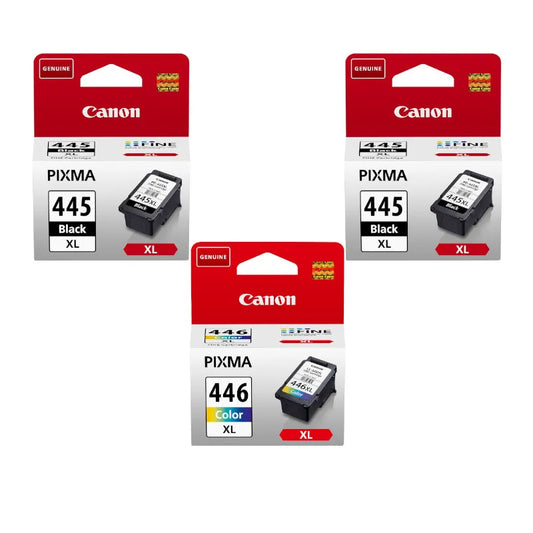 Canon 445XL Black Dual Pack 446XL Tri-Colour High Yield Original Ink Multipack - PG-445XL / CL-446XL