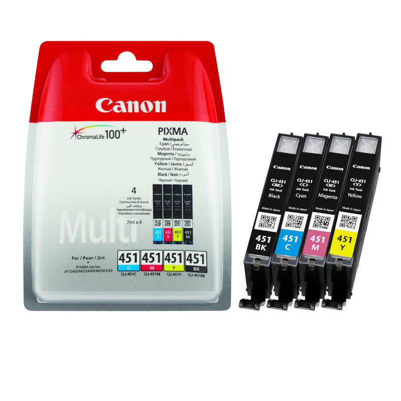 Canon CLI-451 multipack multi pack - Genuine Canon CLI451MULTI Original Ink multipack cartridge