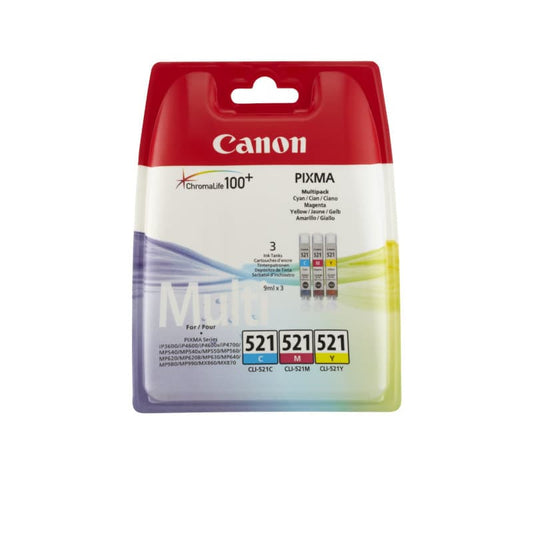 Canon 521 CMY Original Ink Multipack - CLI-521MP