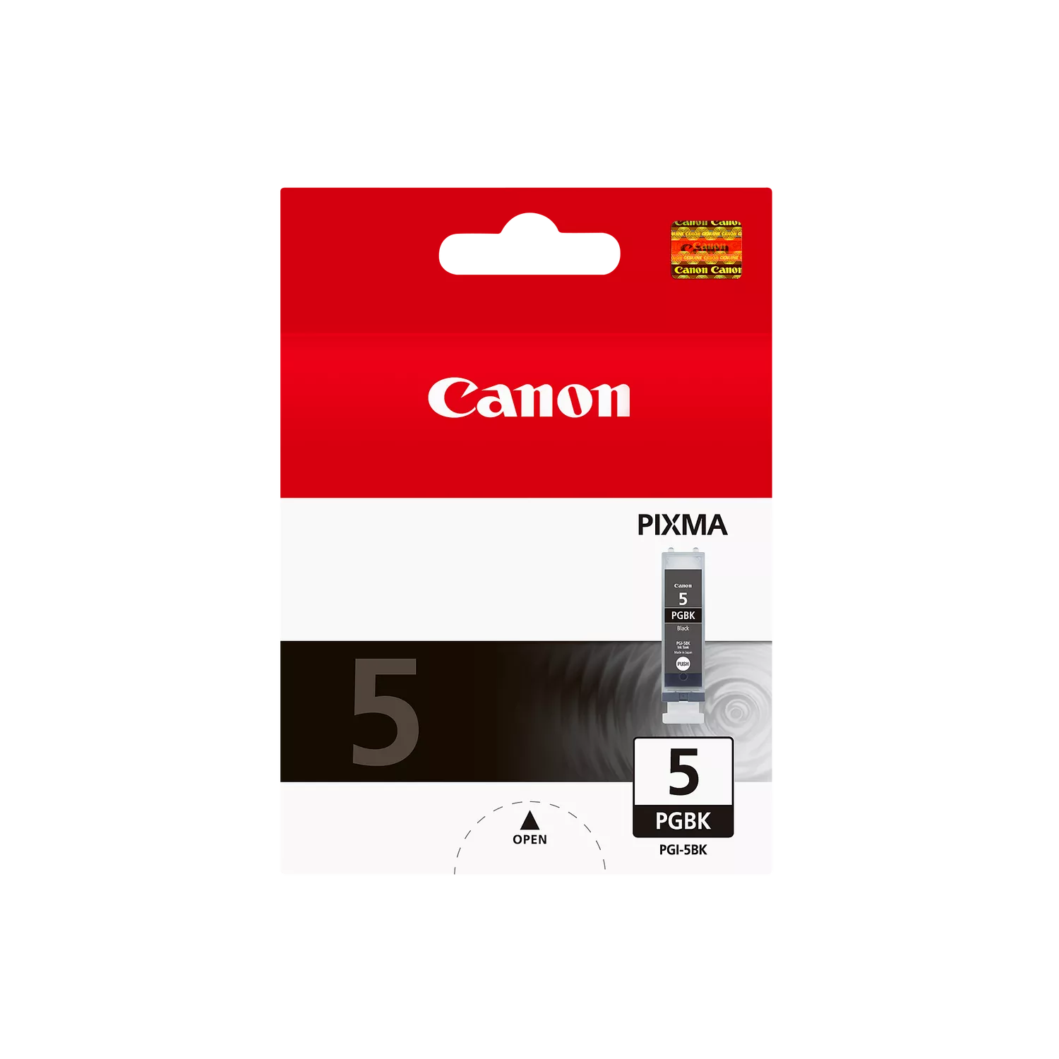 Canon ink cartridge packaging with red label on a white background