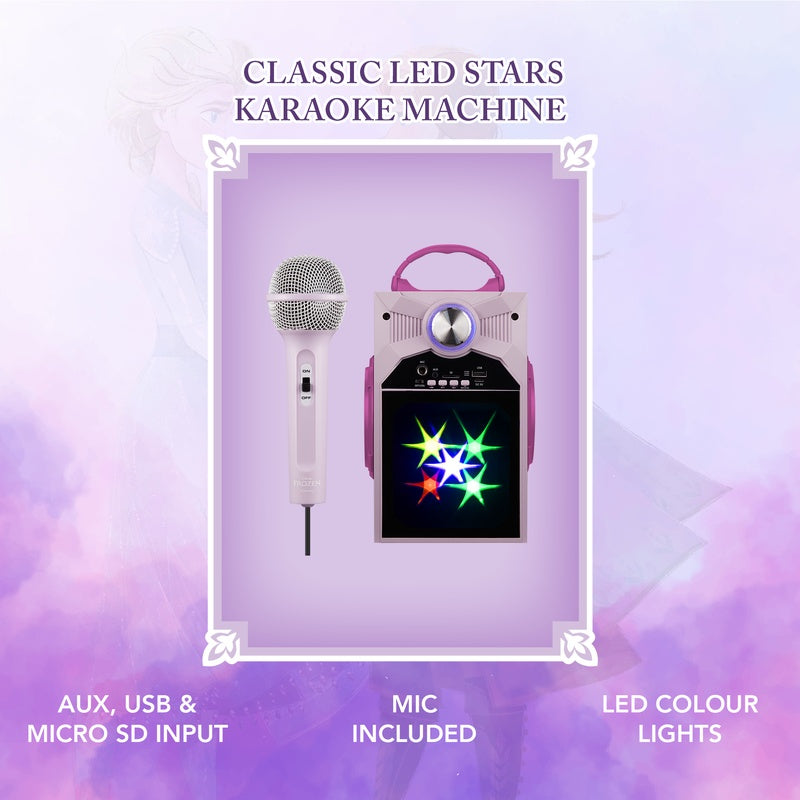 Disney Frozen Classic LED Stars Karaoke Machine with Microphone
