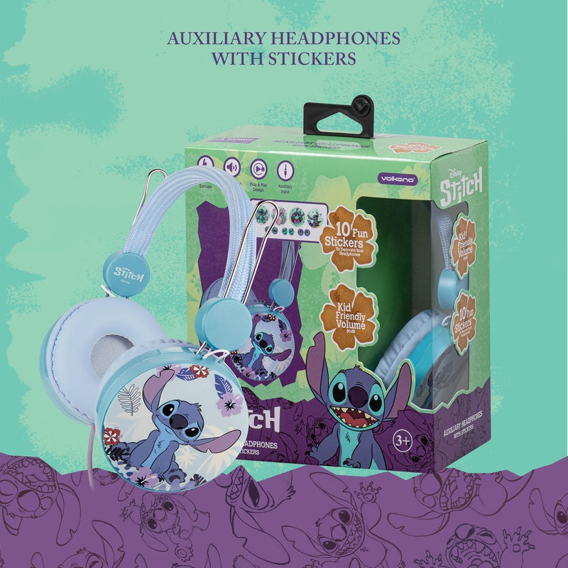 Disney Stitch Auxiliary Headphones with Stickers