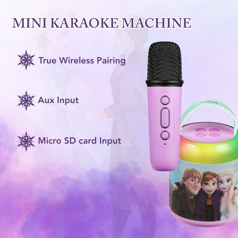 Disney Frozen Cylinder Karaoke Speaker with Bluetooth Microphone