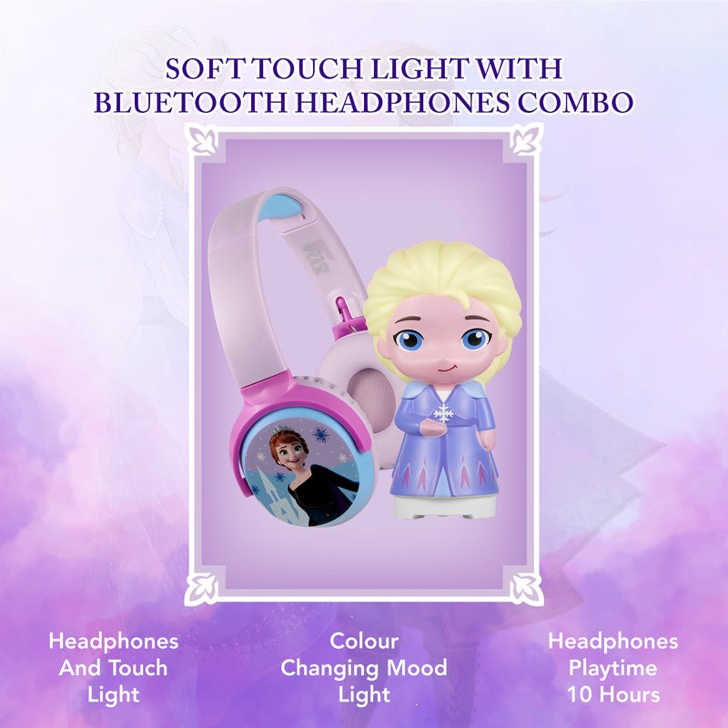 Disney Frozen Soft Touch Light With Bluetooth Headphones Combo