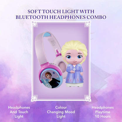 Disney Frozen Soft Touch Light With Bluetooth Headphones Combo