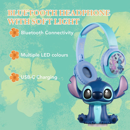 Disney Stitch Soft Touch Light with Bluetooth Headphone Combo