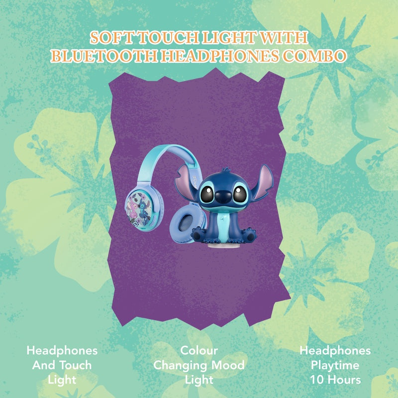 Disney Stitch Soft Touch Light with Bluetooth Headphone Combo