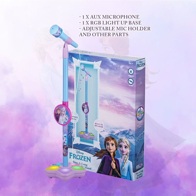 Disney Frozen Auxiliary Star Karaoke Microphone Stand with Colourful Lights