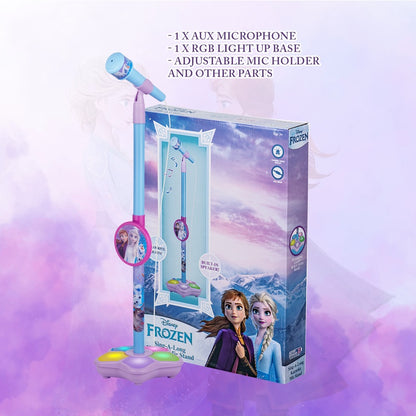 Disney Frozen Auxiliary Star Karaoke Microphone Stand with Colourful Lights