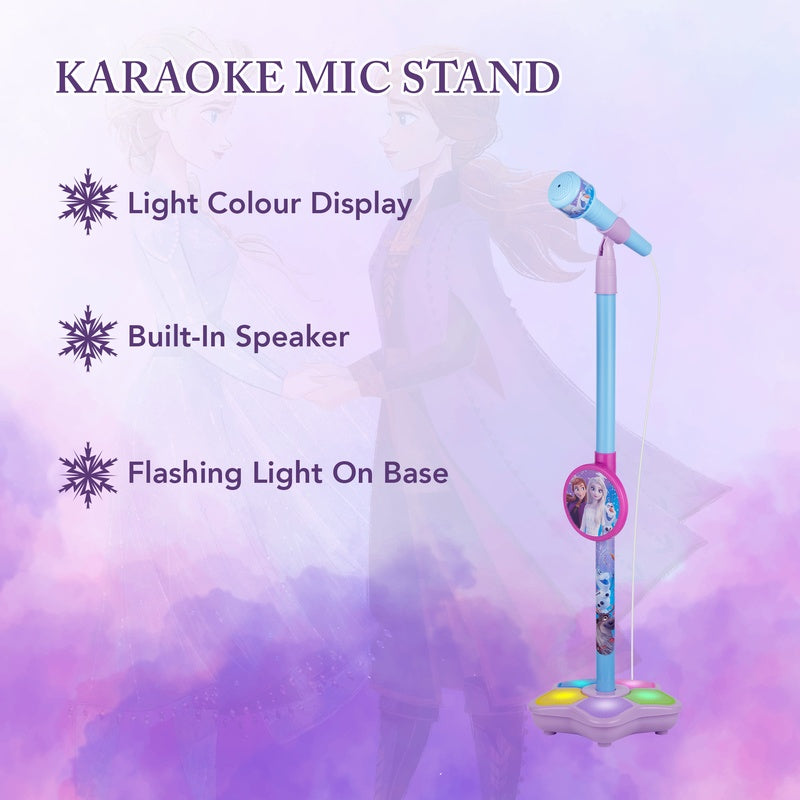 Disney Frozen Auxiliary Star Karaoke Microphone Stand with Colourful Lights