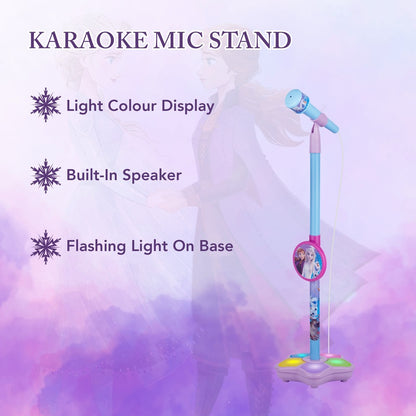 Disney Frozen Auxiliary Star Karaoke Microphone Stand with Colourful Lights