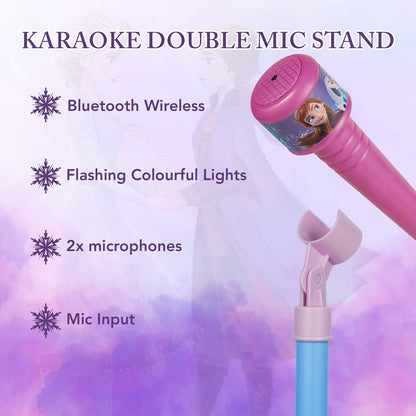 Disney Frozen Double Karaoke Mic Stand with Colourful Lights