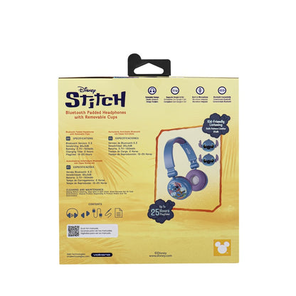 Disney Stitch Bluetooth Padded Headphone with Removable Cups