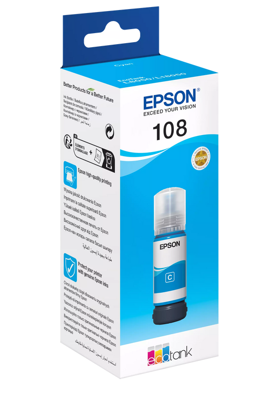 Epson 108 EcoTank Cyan Original Ink - T09C24A