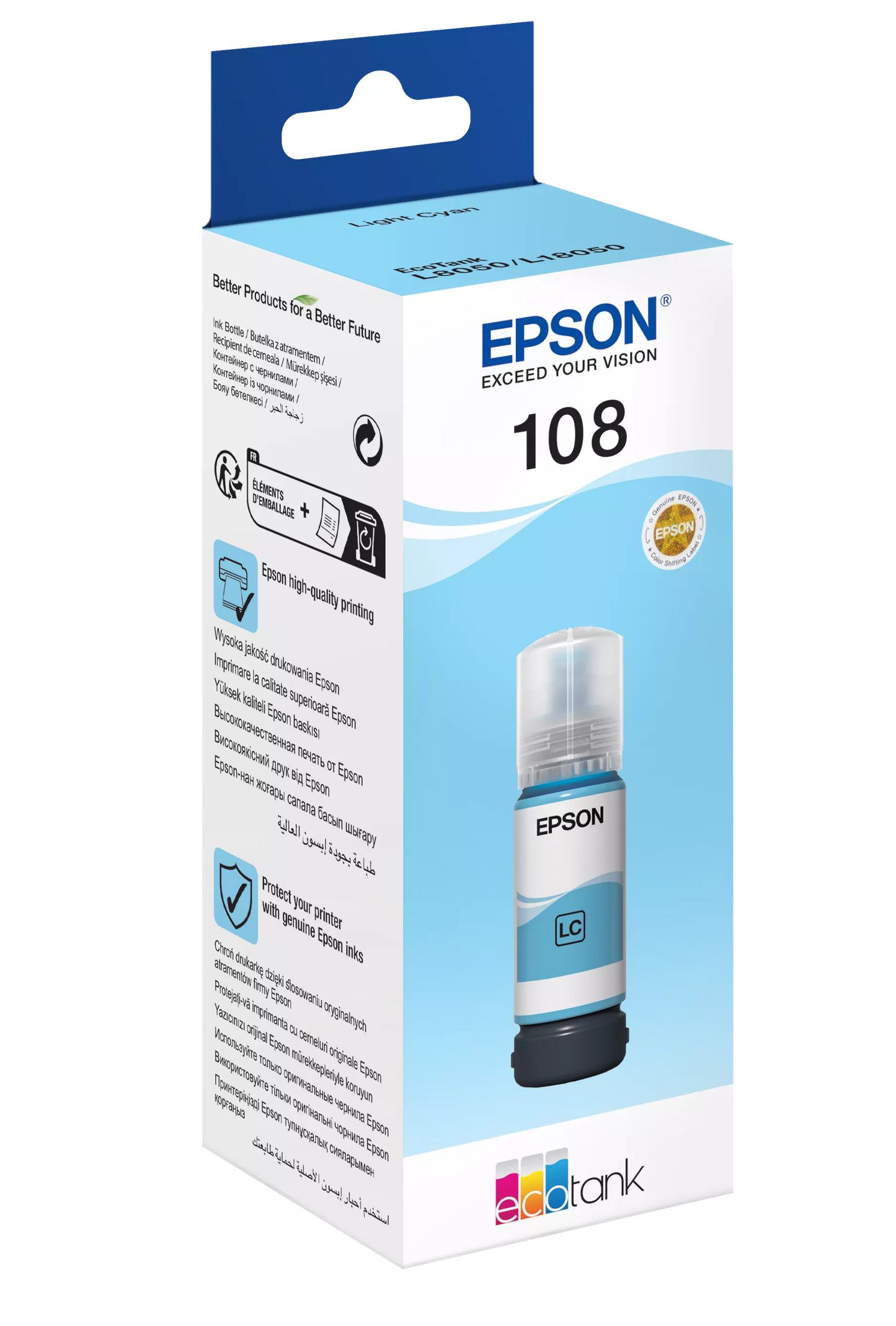 Epson 108 EcoTank Light Cyan Original Ink - T09C54A