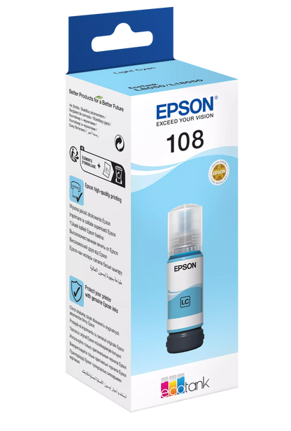 Epson 108 EcoTank Light Cyan Original Ink - T09C54A