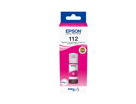 Packaging of Epson 112 EcoTank Magenta Original Ink Bottle