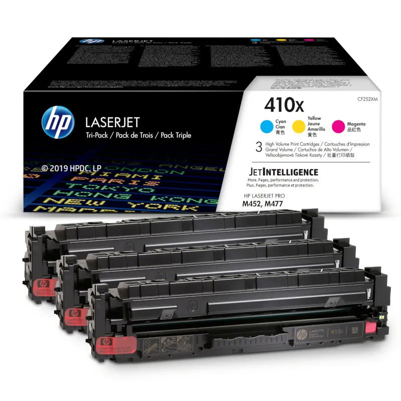 HP 410X High Yield CMY Original Toner Three Pack - CF252XM