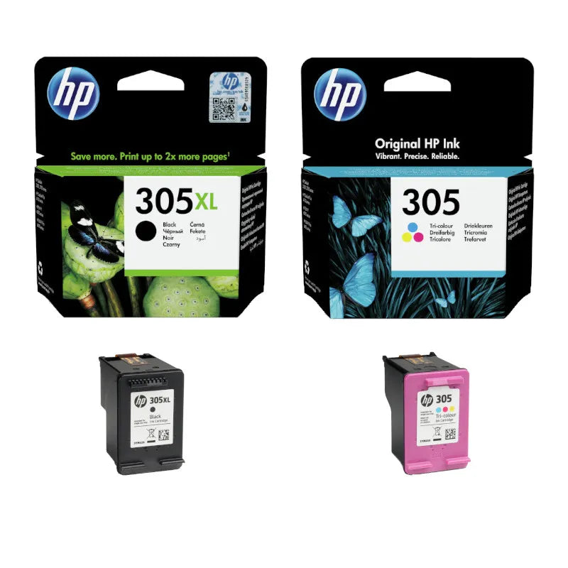 HP 305XL High Yield Black and 305 Tri-Colour Original Ink Multipack ...