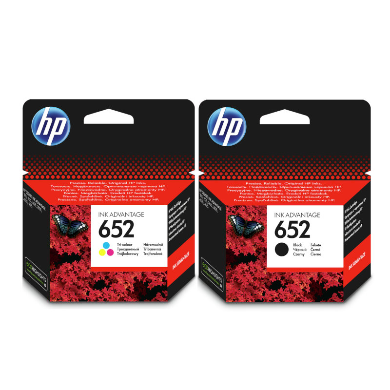 HP 652 Black and Tri Colour Original Ink Multipack - H652MP