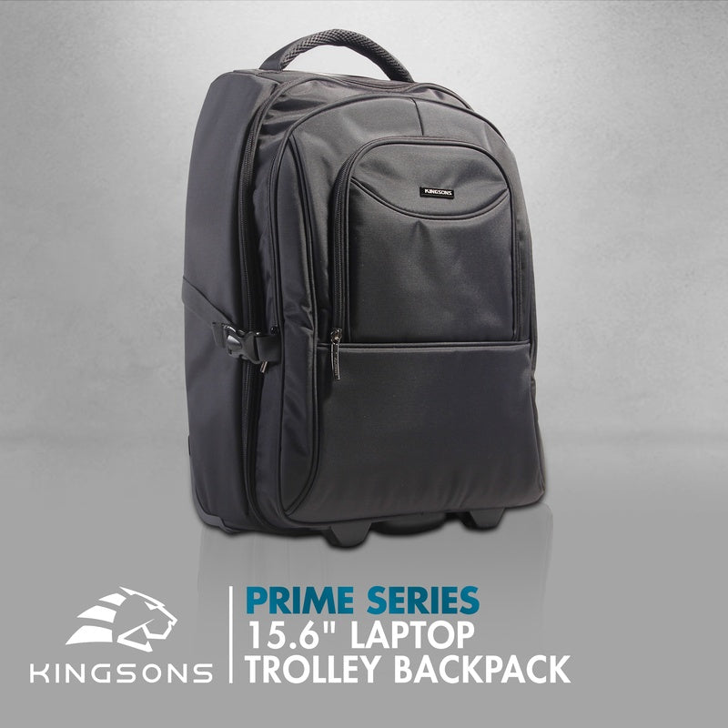 Kingsons Prime Series 15.6" Laptop Trolley Backpack