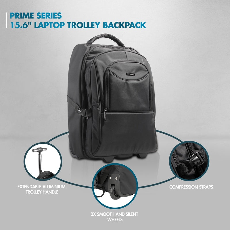 Kingsons Prime Series 15.6" Laptop Trolley Backpack