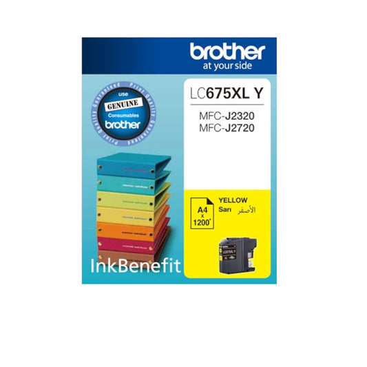 Brother LC675XL Yellow High Yield Original Ink - LC-675XL-Y