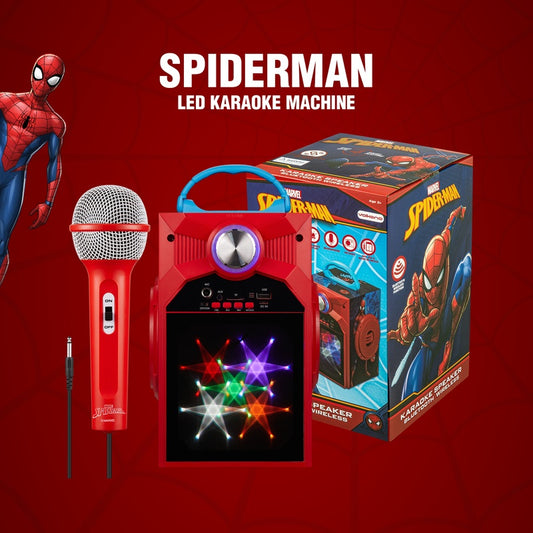 Marvel Spider-Man Galaxy LED Stars Karaoke Machine with Microphone