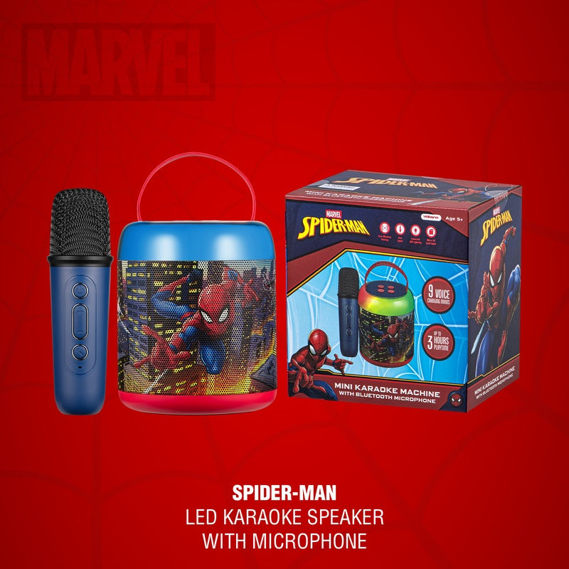 Marvel Spider-Man LED Karaoke Speaker with Microphone
