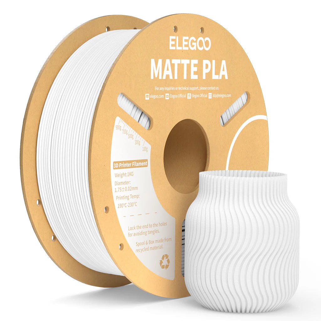 ELEGOO PLA Matte Filament 1.75mm / 1KG with Cardboard Spool