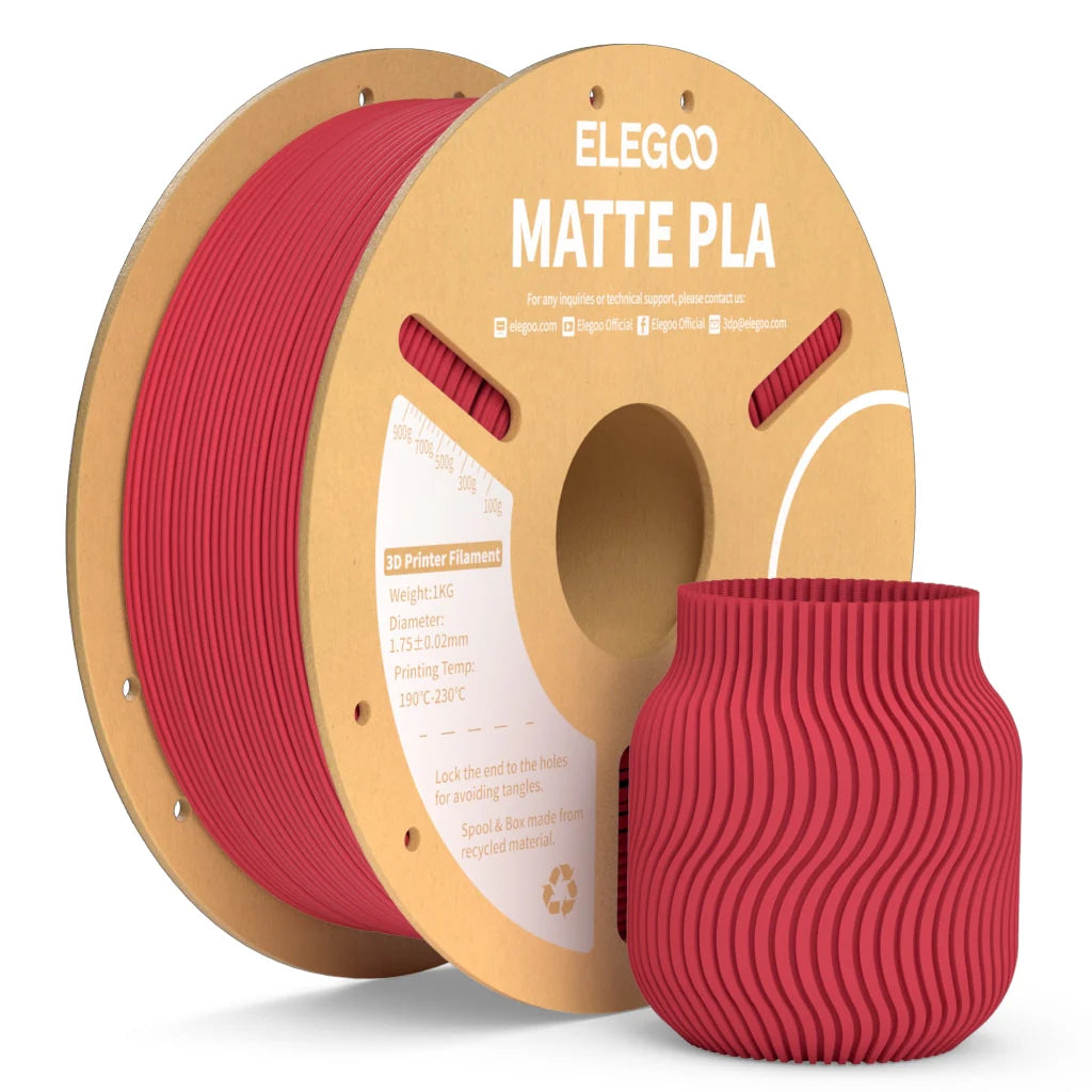 ELEGOO PLA Matte Filament 1.75mm / 1KG with Cardboard Spool