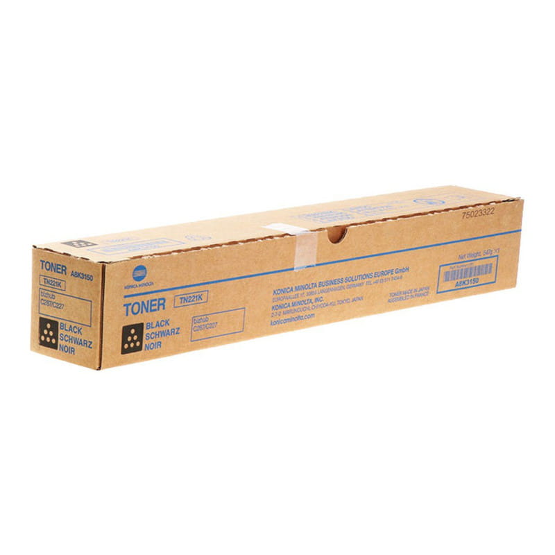 Konica Minolta TN-221 Black Original Toner Cartridge - TN221K